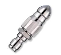 KEQAR Ugello in Acciaio Inox per Sturatubi ad Alta Pressione, Sonda Sturatubi per Idropulitrice, Ugello per Pulizia di Scarichi e Tubature, Raketendüse con Getto Posteriore (per Tubo da 1/4")