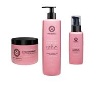 Kera Queen's - Kit trio rituale giornaliero per tutti i tipi di capelli, maschera + shampoo + siero, keratina e fichi d'india