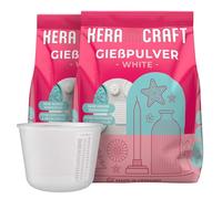 KERACRAFT Polvere di colata bianca 2 x 4,5 kg con tazza in silicone da 1.000 ml per versare - polvere in rilievo bianco per progetti creativi
