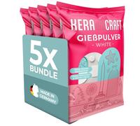 Keracraft Polvere di colata bianca 5 x 1 kg - Colata in rilievo bianco per progetti creativi