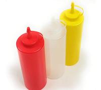 Kerafactum 3 bottiglie di salsa, da 700 ml, per cucina, barbecue, barbecue, salse, per senape, ketchup, salsa, condimento, bottiglia, dispenser di salsa, in plastica