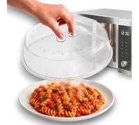 Kerafactum Campana per piatti, cappa per piatti, protezione dell'aroma, copertura per microonde, paraspruzzi, manico robusto, cloche PP, doppio foro per vapore, impilabile, Ø 27 cm