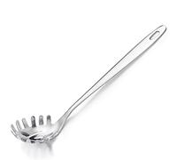 Kerafactum, mestolo per la pasta, per gli spaghetti, forato, in acciaio inox lucido, 30 cm, lavabile in lavastoviglie