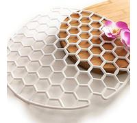 Kerafactum Tappetino in gomma per lavello tappetino antigoccia antiscivolo per cassetti protettivo rotondo per lavello tappetino di protezione antiscivolo per lavello tappetino in gomma bianco 2 pezzi