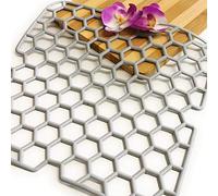 Kerafactum Tappetino in gomma per lavello, tappetino antigoccia antiscivolo per cassetti, tappetino protettivo quadrato per lavello, tappetino protettivo antiscivolo per lavello colore grigio 1 pezzi