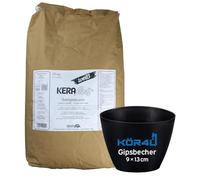 Keraflott - Polvere per colata in rilievo bianca, 25 kg, con bicchiere in gesso kör4u