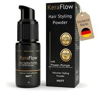 KeraFlow Hair Styling Powder con testa a pompa, 15 g, polvere per capelli per un volume extra e una presa forte, polvere volume per capelli con finitura opaca per uno styling flessibile senza