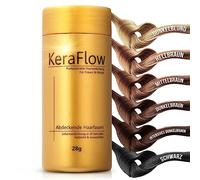 KeraFlow PREMIUM Fibre capillari per l'infoltimento dei capelli - Capelli voluminosi per una capigliatura folta in pochi secondi - Polvere capillare contro la calvizie - 28g (Grigio)