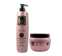Keragold KG Pro - Duo BH Loop - Shampoo senza solfati e maschera idratante | cheratina, olio di avvocato e fito-ceramidi | Nutrizione, Anti-Frizz & Definizione dei riccioli
