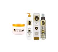 KERAGOLD PRO BC - Set di 3 trattamenti per capelli - senza solfati shampoo 500 ml + maschera 500 ml + olio a base di keratina/olio di cocco senza solfati 100 ml