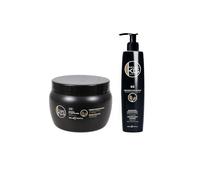KERAGOLD PRO CC - Set di 2 trattamenti per capelli - shampoo 500 ml + maschera 500 ml - cheratina e olio di ricino per fortificazione e crescita dei capelli