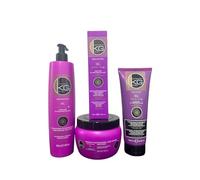 KERAGOLD Pro - Confezione Ultimate Expert Liss XL, senza solfati alla Keratina e proteine di seta shampoo 500 ml + maschera 500 ml + siero 100 ml + cura senza risciacquo aleatorio)