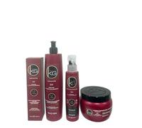 KERAGOLD PRO - Confezione Ultimate Premium 4 prodotti - Senza Solfati Shampoo 500 ml + Maschera 500 ml + Siero 100 ml + Cura senza risciacquo (KG DD KERATINE & Acido Ialuronico)
