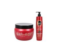 KERAGOLD PRO DD - Set di 2 trattamenti per capelli - senza solfati shampoo 500 ml + maschera 500 ml - cheratina & acido ialuronico per idratazione intensa e lisciante sublime