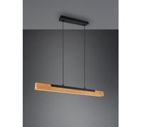 KERALA SOSPENSIONE LED 25W 3000lm, 3000K LEGNO NATURALE E METALLO NERO DIMMERABILE CON TOUCH DIMMER L. 90CM