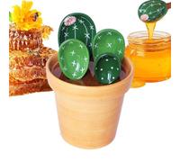 Keramik Messlöffel Set - Küchen Löffel Set | 4 Teilig Teelöffel Werkzeug | Süßes Aufbewahrung Rack Backen Kochen Zucker Salz Mehl Gewürz Küche Restaurant Café Zubehör Küchenware