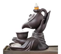 Keramik-Rückfluss-Räuchergefäß - Buddha-Hand-Rauchbrunnen, handgefertigter Aromatherapie-Halter mit Wasserfalleffekt | Dekoratives Zen-Ornament für Entspannung, Meditation, Spa, Teehaus, Wohnzimmer, W