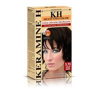 Keramine H Crema Colorante Ristrutturante, Castano Chiaro Tabacco - 3 Confezioni da 110 ml - Totale: 330 ml