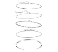 KERANEET Bracciale da uomo in argento, da uomo, in acciaio inox, per regali e uomini e giovani, 1, 1, 1