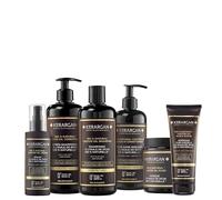 Kerargan - Kit Completo Anti-Caduta all'Olio di Ricino Per Capelli Secchi, Fragili - Favorisce la Crescita - Senza Solfati, Parabeni, Siliconi - 3x500ml + 100ml + 350ml + 250ml