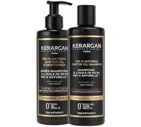 Kerargan - Duo Anticaduta Shampoo & Balsamo all’Olio di Ricino per Capelli Secchi, Fragili, Devitalizzati - Favorisce la Crescita - Senza Solfati, Silicone, OGM - 2x250ml