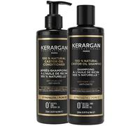 Kerargan - Duo Anticaduta Shampoo & Balsamo all’Olio di Ricino per Capelli Secchi, Fragili, Devitalizzati - Favorisce la Crescita - Senza Solfati, Silicone, OGM - 2x250ml