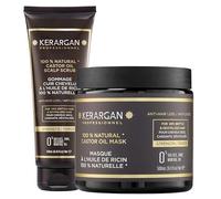 KERARGAN - Duo Ricino: Maschera e Scrub Capillare - 500ml+250ml | Maschera e scrub all'olio di ricino per purificare il cuoio capelluto e trattare le lunghezze indebolite