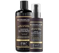 Kerargan - Duo Anti-Caduta Shampoo e Siero all'Olio di Ricino Per Capelli Secchi, Fragili e Devitalizzati - Fortifica e Favorisce la Crescita - Senza Solfati, Parabeni e Siliconi - 500ml + 100ml