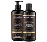 Kerargan - Duo Anti-Caduta Shampoo & Balsamo all'Olio di Ricino per Capelli Secchi, Fragili, Devitalizzati - Favorisce la Crescita - Senza Solfati, Silicone, GMO - 2x500 ml