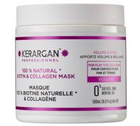 Kerargan - Maschera Capillare Volumizzante alla Biotina & Collagene - Per Capelli Piatti, Sottili, Opachi - Volume e Luminosità Intensificati - Senza Solfati, OGM, Olio Minerale - 500ml