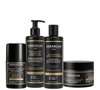 Kerargan - Set Anticaduta Shampoo, Balsamo, Maschera & Siero all’Olio di Ricino per Capelli Stanchi, Secchi, Fragili - Favorisce la Crescita - Senza Solfati, Silicone - 3x250ml + 1x50ml