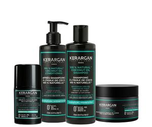 Kerargan - Set Idratante Shampoo, Balsamo, Maschera e Siero all’Olio d
