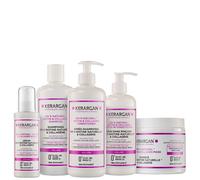 Kerargan - Set Volumizzante: Shampoo, Balsamo, Maschera, Siero & Leave-In alla Biotina & Collagene per Capelli Piatti, Fini e Opachi - Senza Solfati, OGM, Silicone - 3x500ml+1x100ml+1x350ml