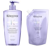 Kérastase Blond Absolu Refillable Shampoo and Refill Pouch Duo for Blonde or Lightened Hair with Hyaluronic Acid 500ml