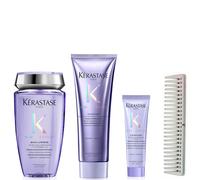 Kerastase Blond Absolu Shampoo & Conditioner with Travel Size Cicaflash & Kerastase Detangler Comb