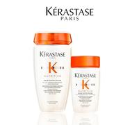 Kerastase Shampoo nutriente Bain Satin 80/250 ml, pulisce e rifornimento dell'umidità, capelli brillanti, fini al medio secco, cura dei capelli