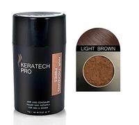 Keratech Pro - Fibre colorate per capelli da 12 ml | capelli più folti e più folti | formula avanzata 100% naturale cheratina | (marrone chiaro)