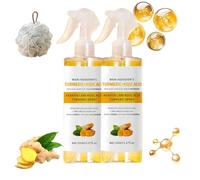 Keratin Care Kojic Acid Turmeric Spray-200ml,Gentle Exfoliating and Hydrating Body Mist,Gently Exfoliating and Hydration of Skin,Brightening Turmeric & Kojic Acid Formula for Face, Body & Feet (2PCS)
