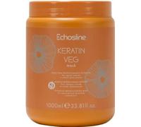 Keratin Veg Echosline Maschera Ristrutturante per Capelli Colorati e Trattati SENZA SALI, 1000ml