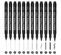 Keratobleem 12 Pcs Penne per Calligrafia,Lettering a Mano, Set per Calligrafia Nera per Principianti, 12 Misure per Disegno Tecnico, per Scrivere Biglietti, Disegnare, Fare Schizzi