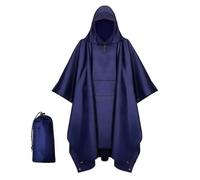 Keratobleem Impermeabile Portatile con Cappuccio, 3 in 1 Multifunzionale Poncho Riutilizzabile, per All'aperto Picnic Trekking Campeggio Pesca Caccia Escursione -Blu