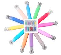 Keratobleem Set di 12 Evidenziatori, Mini Evidenziatori con 12 Colori, Evidenziatori Penne Fluorescenti Mark Pens Highlighter Pen, per Diario Planner Scuola