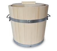 KERAZO Boccetta per gli ospiti con coperchio, per fermentazione di verdure, kimchi, cetrioli, in legno di abete bianco (10 litri)