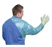 Kerbl 15376 Guanti monouso con Protezione per Le Spalle, Lunghezza 120 cm, 50 Pezzi, Verde