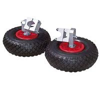 Kerbl 2X Ruote di Supporto per carriola, Set da 2, Ruote aggiuntive, Ruote per carriola, Nere, PU, Ø25cm, Agricoltori, giardinieri amatoriali, Montaggio Senza Foratura