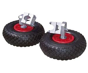 Kerbl 2X Ruote di Supporto per carriola, Set da 2, Ruote aggiuntive, Ruote per carriola, Nere, PU, Ø25cm, Agricoltori, giardinieri amatoriali, Montaggio Senza Foratura