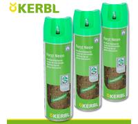 Kerbl 3 x 500 ML Spray di Contrassegno Foresta Neon Verde Albero Markierung