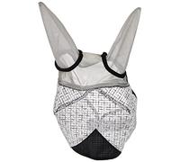 Kerbl, 324516, Maschera antimosche con protezione per le orecchie e protezione UV, Bianco, Cob