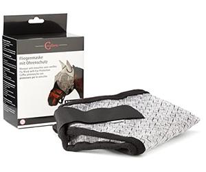 Kerbl, 324517, Maschera antimosche con protezione per le orecchie e protezione UV, Bianco, Full
