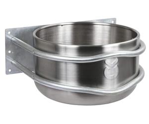 Kerbl 32490 - Vaschetta per Alimentazione in Acciaio Inox, con Scarico, Circa 18 l